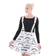 Mustache Man Black Hair Suspender Skater Skirt by Mariart