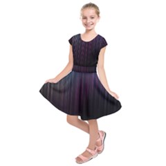 Moonlight Light Line Vertical Blue Black Kids  Short Sleeve Dress by Mariart