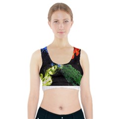 Perfect Amoled Screens Fire Water Leaf Sun Sports Bra With Pocket