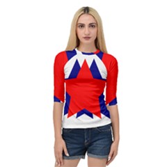 Stars Red Blue Quarter Sleeve Tee