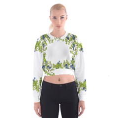 Birthday Card Flowers Daisies Ivy Cropped Sweatshirt by Nexatart