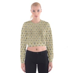 Star Basket Pattern Basket Pattern Cropped Sweatshirt by Nexatart