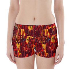 Effect Pattern Brush Red Orange Boyleg Bikini Wrap Bottoms by Nexatart