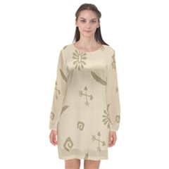 Pattern Culture Seamless American Long Sleeve Chiffon Shift Dress 