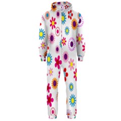 Floral Flowers Background Pattern Hooded Jumpsuit (men)  by Nexatart