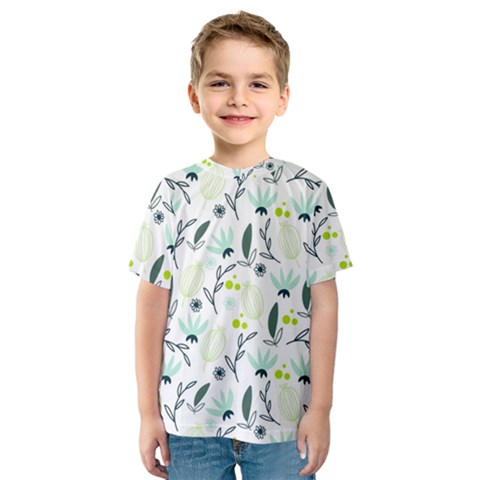 Hand Drawm Seamless Floral Pattern Kids  Sport Mesh Tee by TastefulDesigns