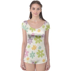 Beautiful Spring Flowers Background Boyleg Leotard  by TastefulDesigns