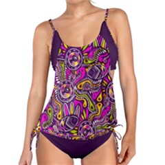 Purple Tribal Abstract Fish Tankini