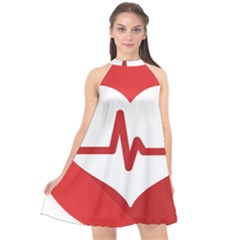 Cardiologist Hypertension Rheumatology Specialists Heart Rate Red Love Halter Neckline Chiffon Dress  by Mariart