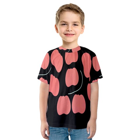 Craft Pink Black Polka Spot Kids  Sport Mesh Tee by Mariart