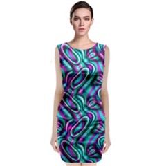 Circle Purple Green Wave Chevron Waves Classic Sleeveless Midi Dress by Mariart