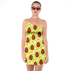 Avocados Seeds Yellow Brown Greeen One Soulder Bodycon Dress by Mariart