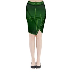 Heart Rate Green Line Light Healty Midi Wrap Pencil Skirt by Mariart