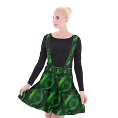 Green Eye Line Triangle Poljka Suspender Skater Skirt