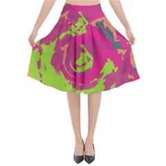 Abstract Art Flared Midi Skirt