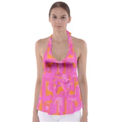 Abstract Art Babydoll Tankini Top by ValentinaDesign