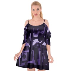 Abstract Art Cutout Spaghetti Strap Chiffon Dress