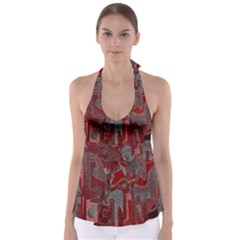 Abstract Art Babydoll Tankini Top by ValentinaDesign