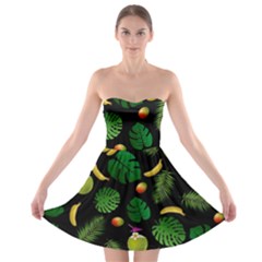 Tropical Pattern Strapless Bra Top Dress by Valentinaart