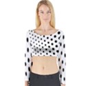 Polka Dot Black Circle Long Sleeve Crop Top View1