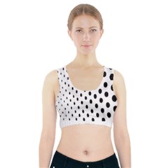 Polka Dot Black Circle Sports Bra With Pocket