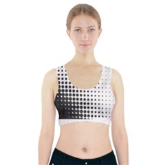 Comic Dots Polka Black White Sports Bra With Pocket