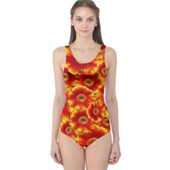 Gerbera Flowers Nature Plant One Piece Swimsuit by Nexatart