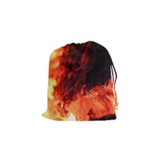 Fire Log Heat Texture Drawstring Pouches (small)  by Nexatart