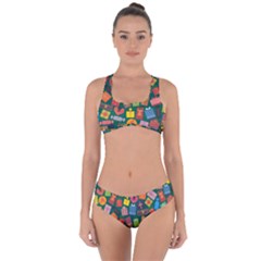 Presents Gifts Background Colorful Criss Cross Bikini Set