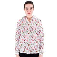 Watermelon Fruit Paterns Women s Zipper Hoodie by TastefulDesigns