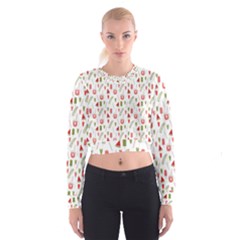 Watermelon Fruit Paterns Cropped Sweatshirt by TastefulDesigns