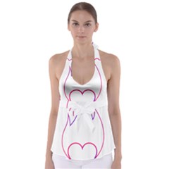 Heart Flame Logo Emblem Babydoll Tankini Top by Nexatart