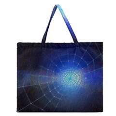 Network Cobweb Networking Bill Zipper Large Tote Bag by Nexatart