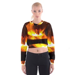 Fire Rays Mystical Burn Atmosphere Cropped Sweatshirt by Nexatart