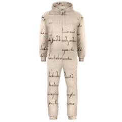 German French Lecture Writing Hooded Jumpsuit (men)  by Nexatart