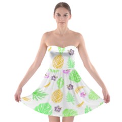 Tropical Pattern Strapless Bra Top Dress by Valentinaart