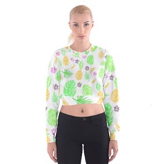 Tropical Pattern Cropped Sweatshirt by Valentinaart