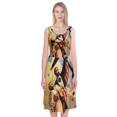 The War Of Wealth Midi Sleeveless Dress