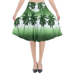 Tropical Sunset Flared Midi Skirt by Valentinaart