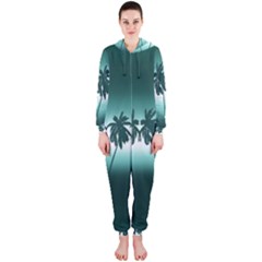 Tropical Sunset Hooded Jumpsuit (ladies)  by Valentinaart