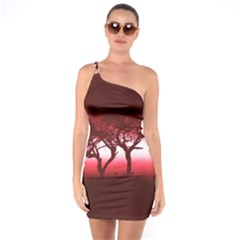 Sunset One Soulder Bodycon Dress by Valentinaart