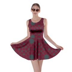 Blue Hot Pink Pattern With Woody Circles Skater Dress by Nexatart