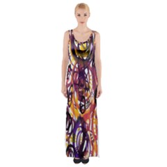 Autumnn Rainbow Maxi Thigh Split Dress by Mariart