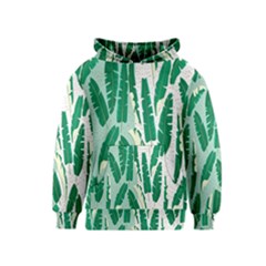 Banana Leaf Green Polka Dots Kids  Pullover Hoodie by Mariart