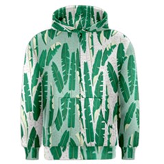 Banana Leaf Green Polka Dots Men s Zipper Hoodie by Mariart