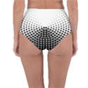 Black White Polkadots Line Polka Dots Reversible High-Waist Bikini Bottoms View2