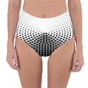 Black White Polkadots Line Polka Dots Reversible High-Waist Bikini Bottoms View3