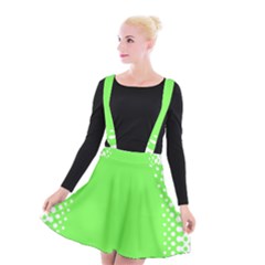 Bubble Polka Circle Green Suspender Skater Skirt