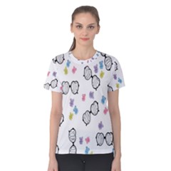 Glasses Bear Cute Doll Animals Women s Cotton Teecotton Tee