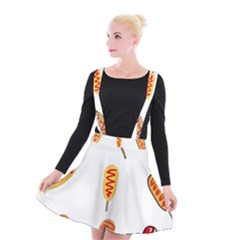 Hot Dog Buns Sate Sauce Bread Suspender Skater Skirt